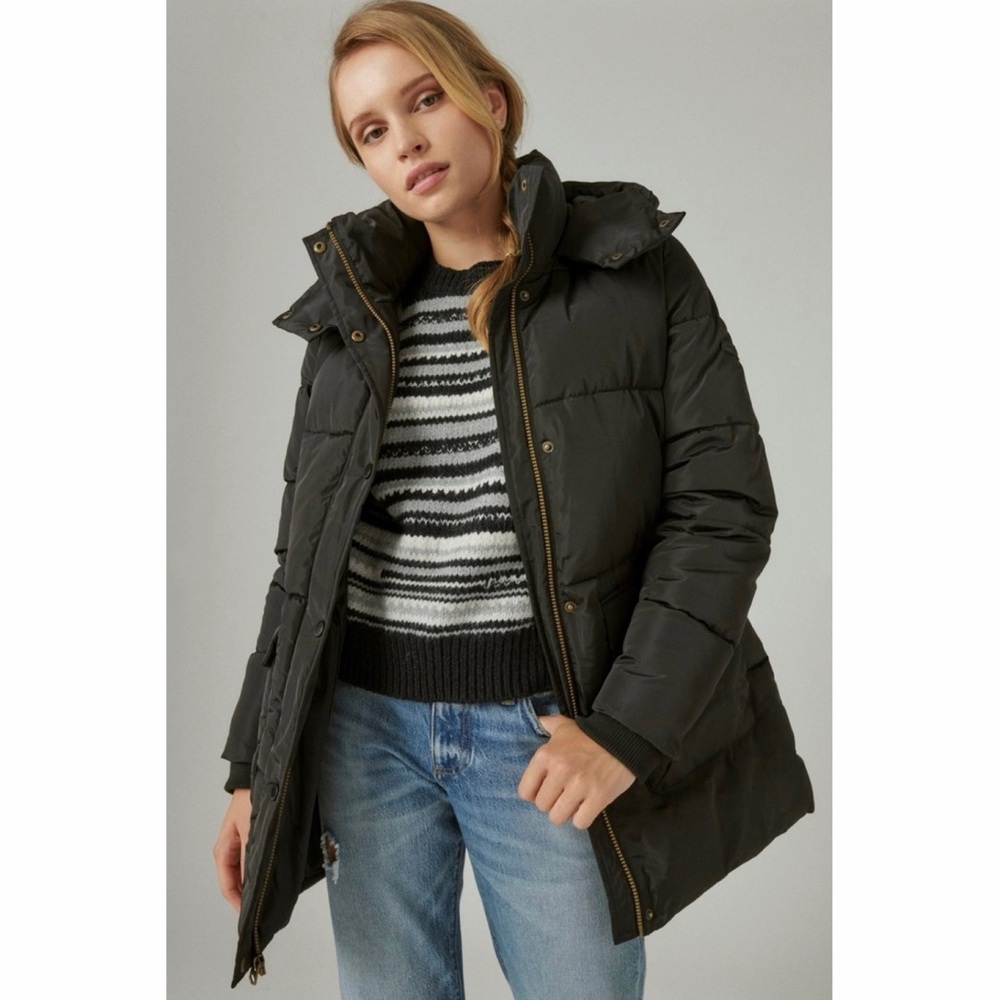 Lucky Brand Black Puffer Jacket XL